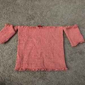 bandeau crop top ; salmon color